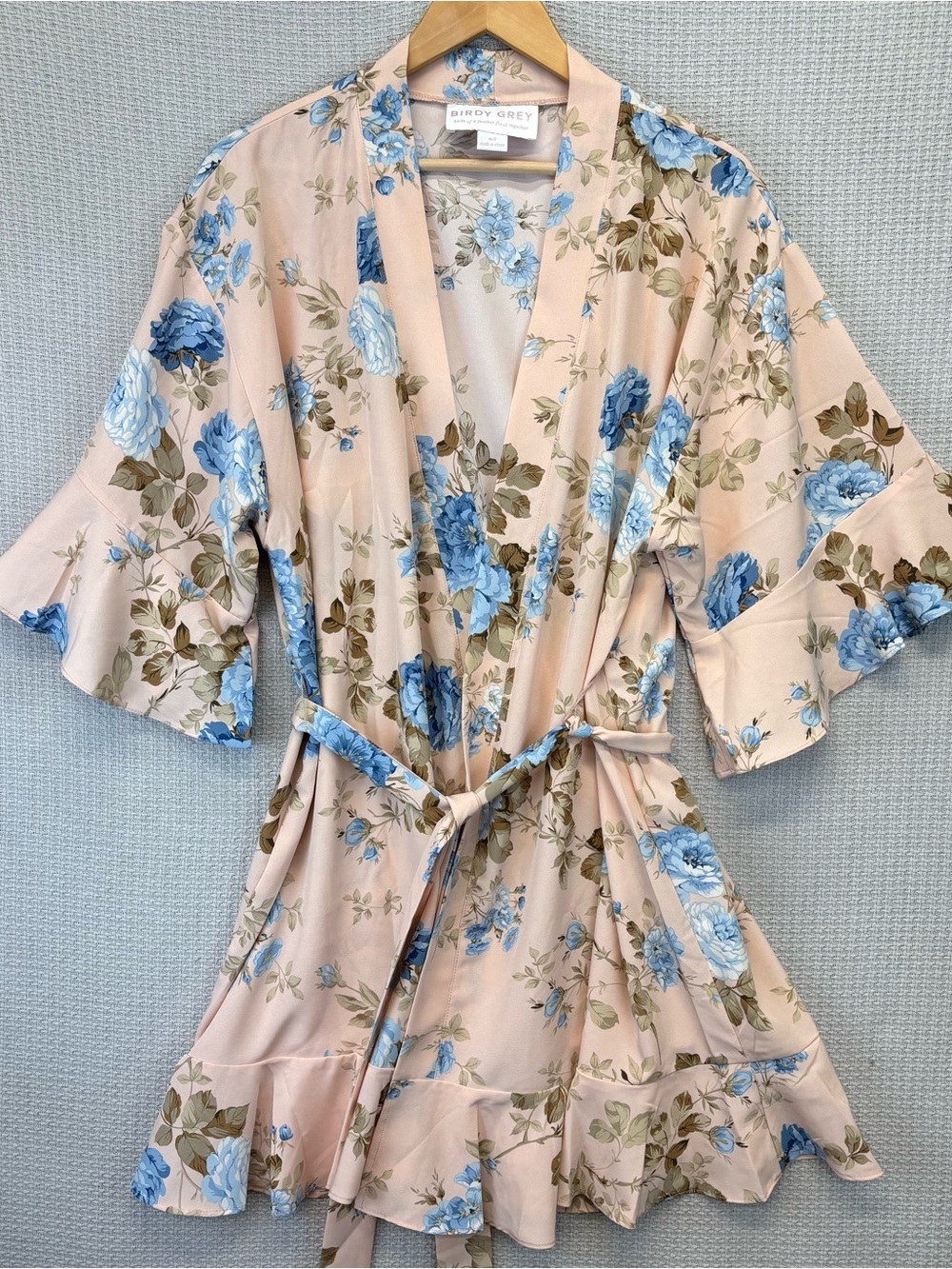 Birdy Grey Kenny Ruffle Tie Robe Floral Le Fleur M/L Bridesmaid Dressing Gown